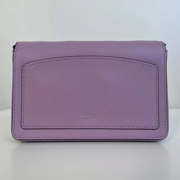 Kate Spade New York Lilac Sylvia Clover Appliqué Chain Crossbody Wallet Clutch - Picture 4 of 11